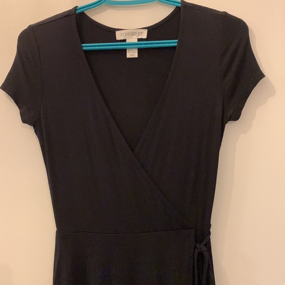 Forever 21 black wrap style dress - Picture 2 of 3